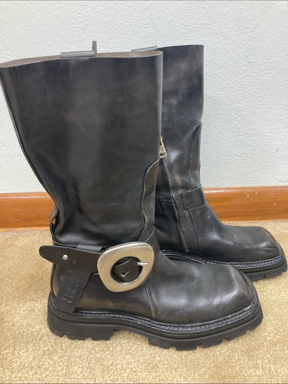 A.S.98 Black Ice Biker Combat Boots Size 37/7